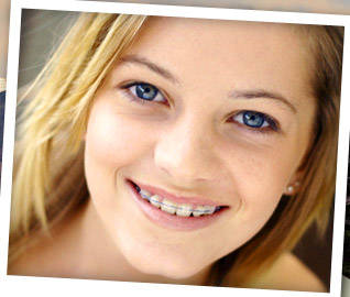 teen girl smiling and wearing braces